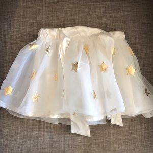 Hello Kitty tutu, white with gold stars, 3T
